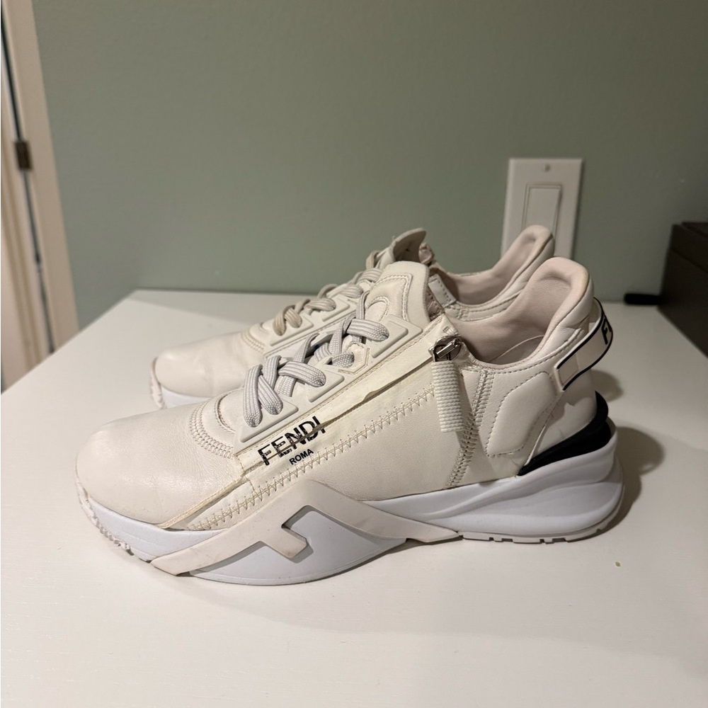 Fendi Cream and Black Sneakers - Picture 3 of 9